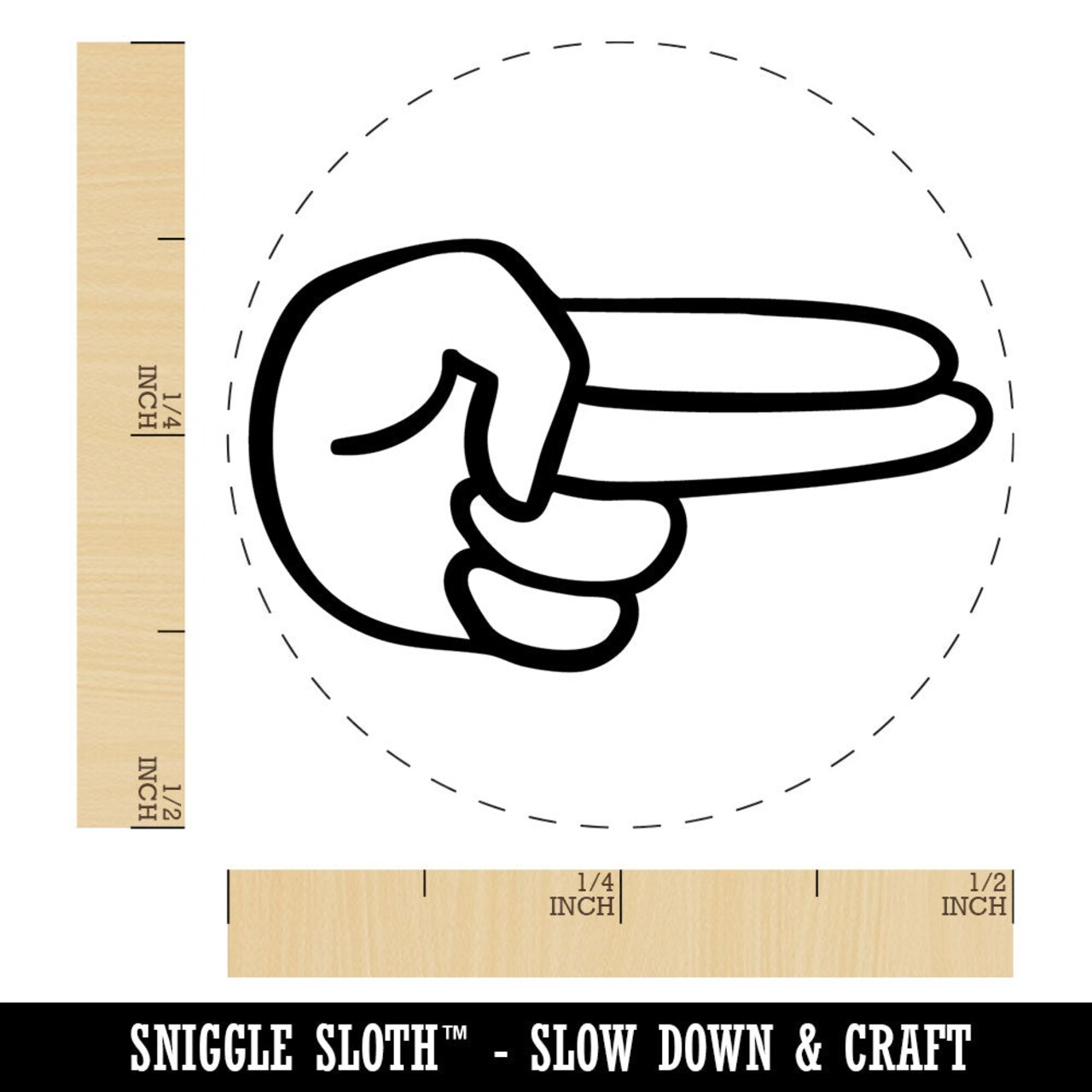 Two Finger Pointing Hand Self-Inking Rubber Stamp for Stamping Crafting Planners